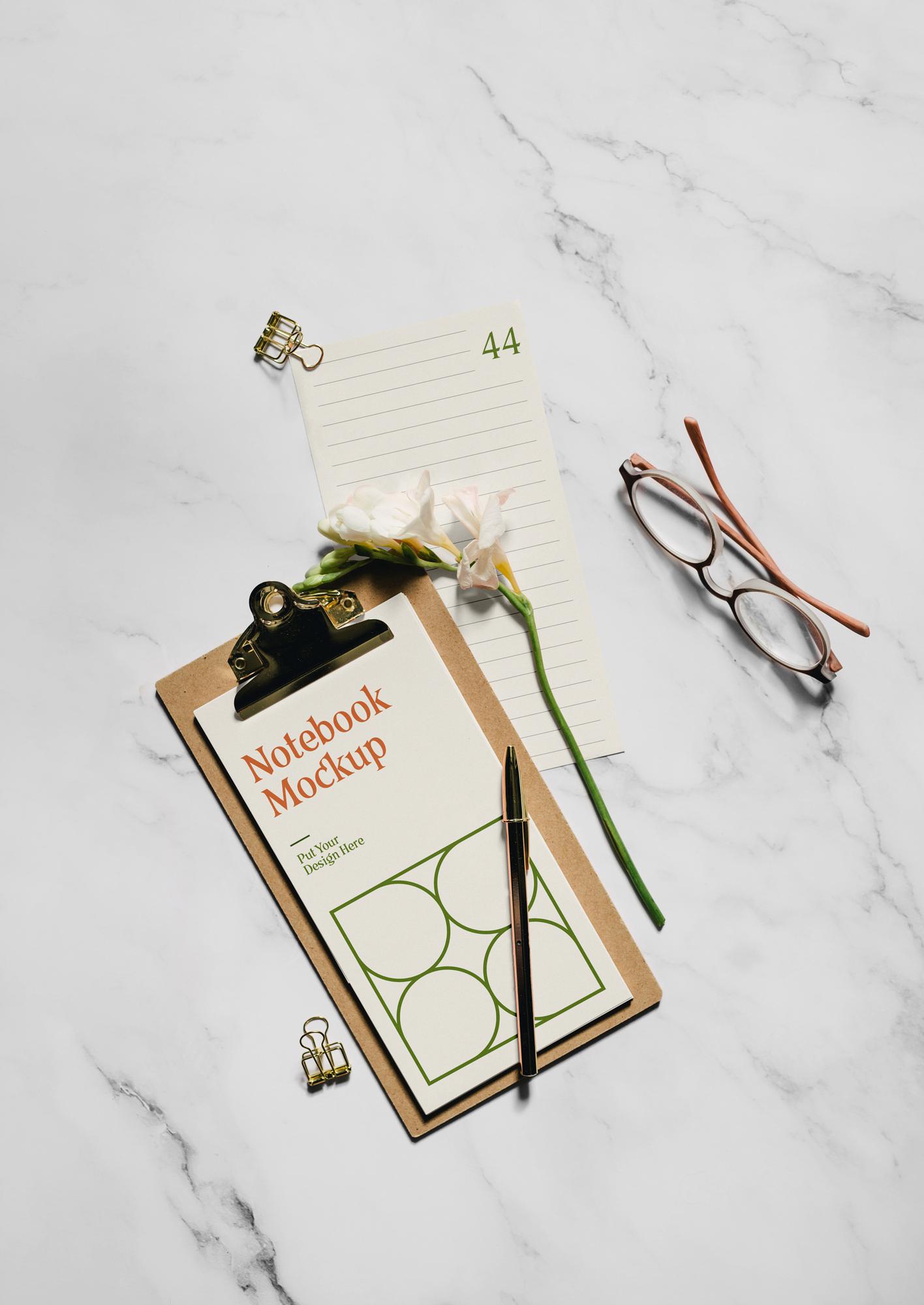 Sample menu layout on paper